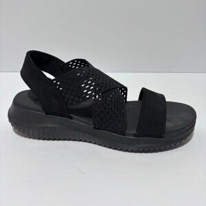 Skechers Women’s Ultra Flex-Neon Star Black Slingback Sandals, Size 8 M